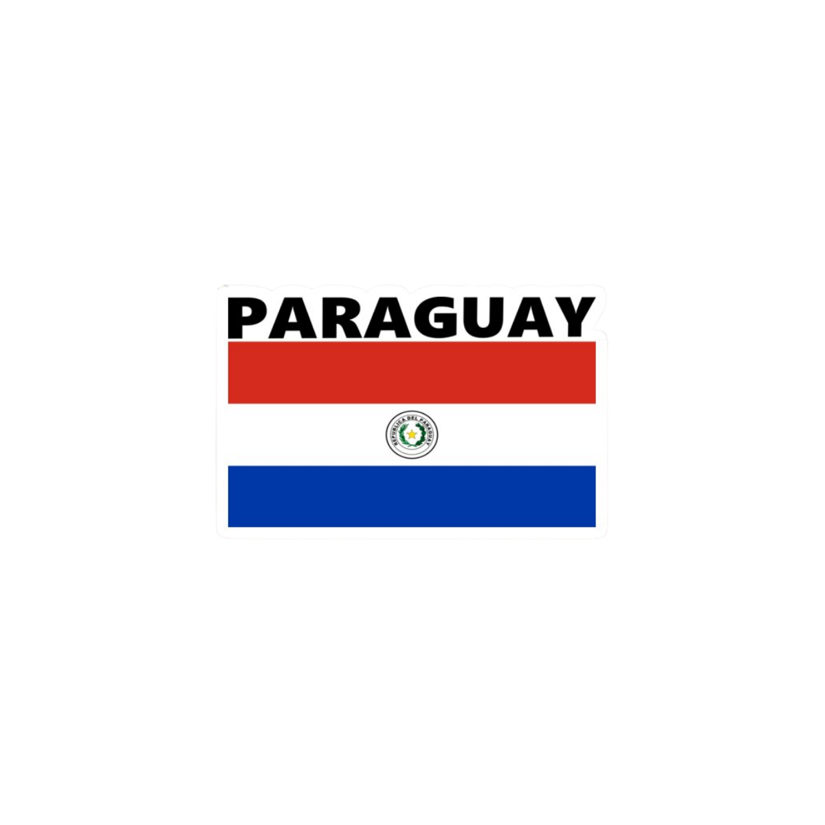 Pegatina Bandera Paraguay con Nombre