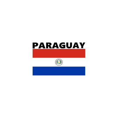 Pegatina Bandera Paraguay con Nombre