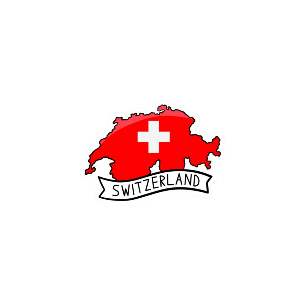 Pegatina Bandera Mapa Suiza