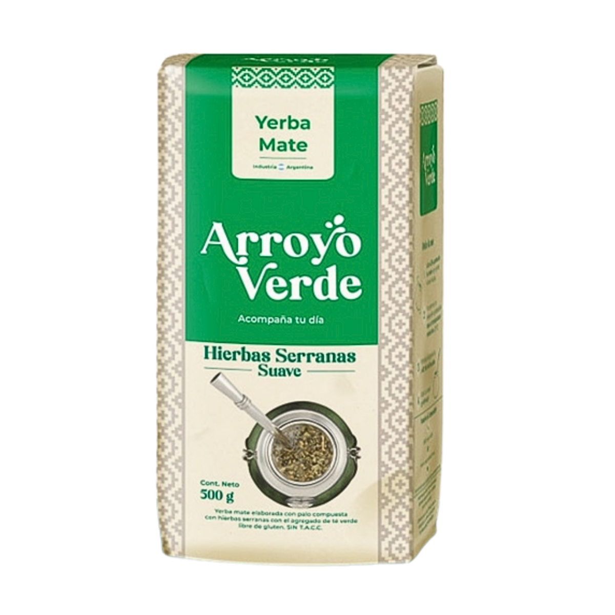 Yerba Mate Arroyo Verde Hierbas Serranas Suave 500g