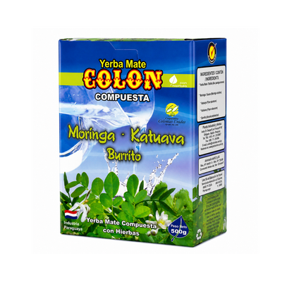 Yerba Mate Colón Compuesta Moringa Katuava Burrito 500g