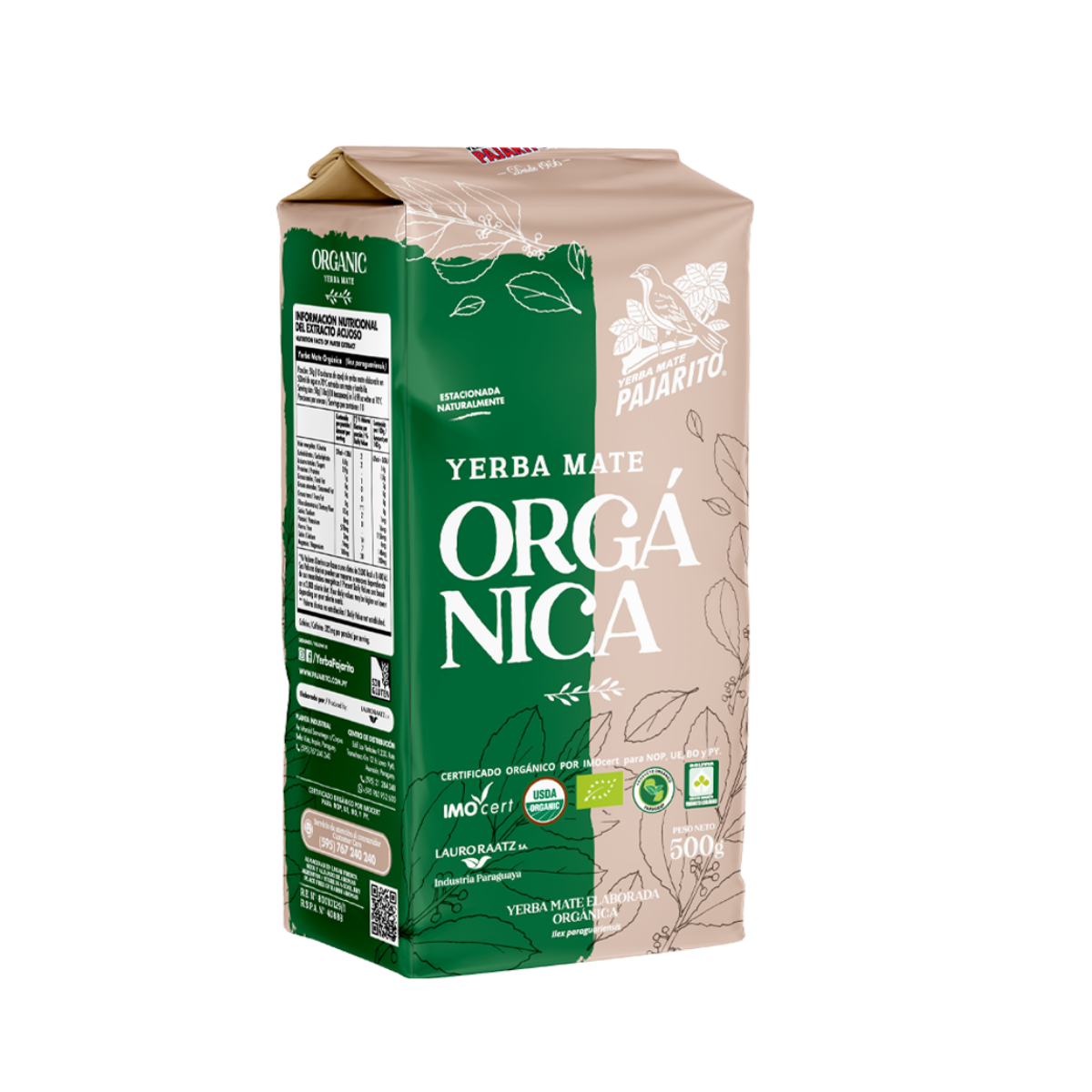 Yerba Mate Pajarito Orgánica 500g