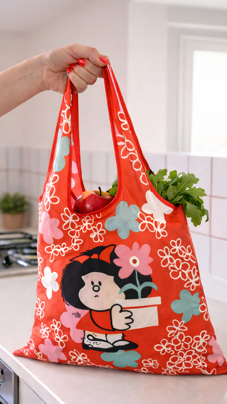 Bolsa plegable Mafalda flores