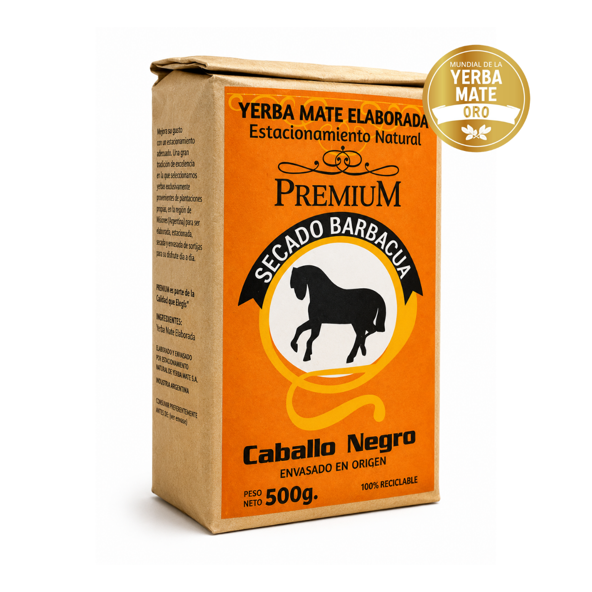 Yerba Mate Caballo Negro Premium Barbacuá 500g