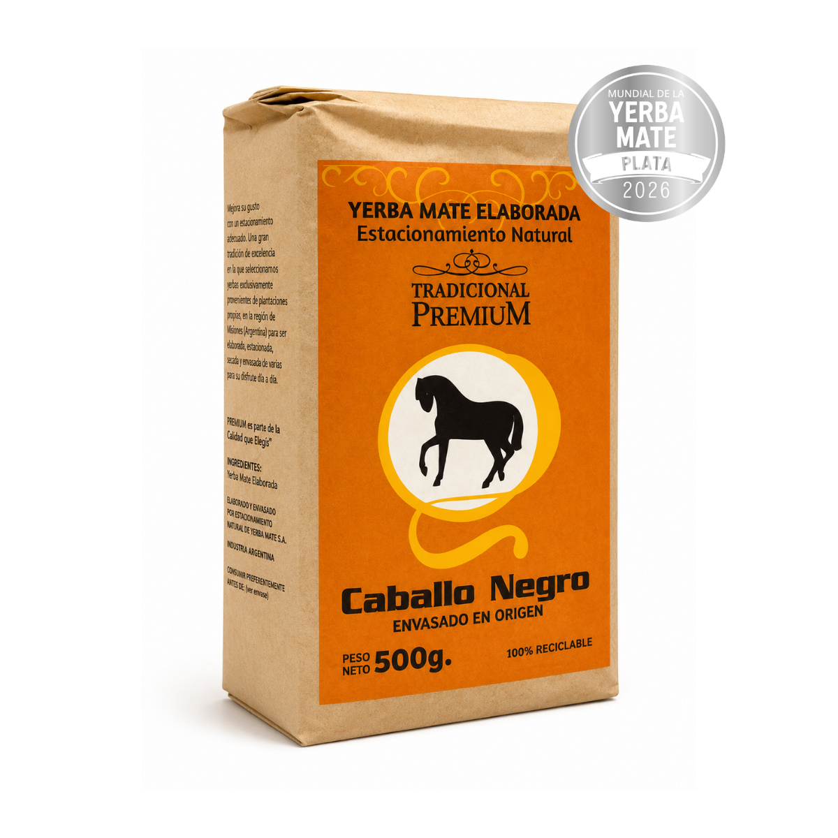 Yerba Mate Caballo Negro Premium Tradicional 500g