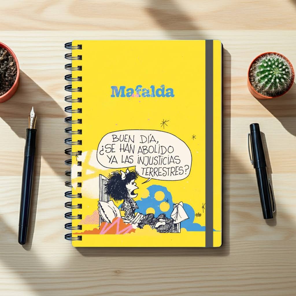 Cuaderno A5 Mafalda flores