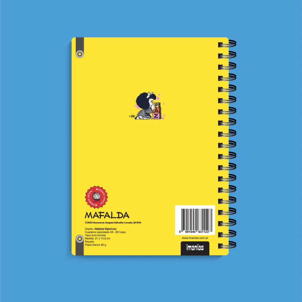 Cuaderno A5 Mafalda flores