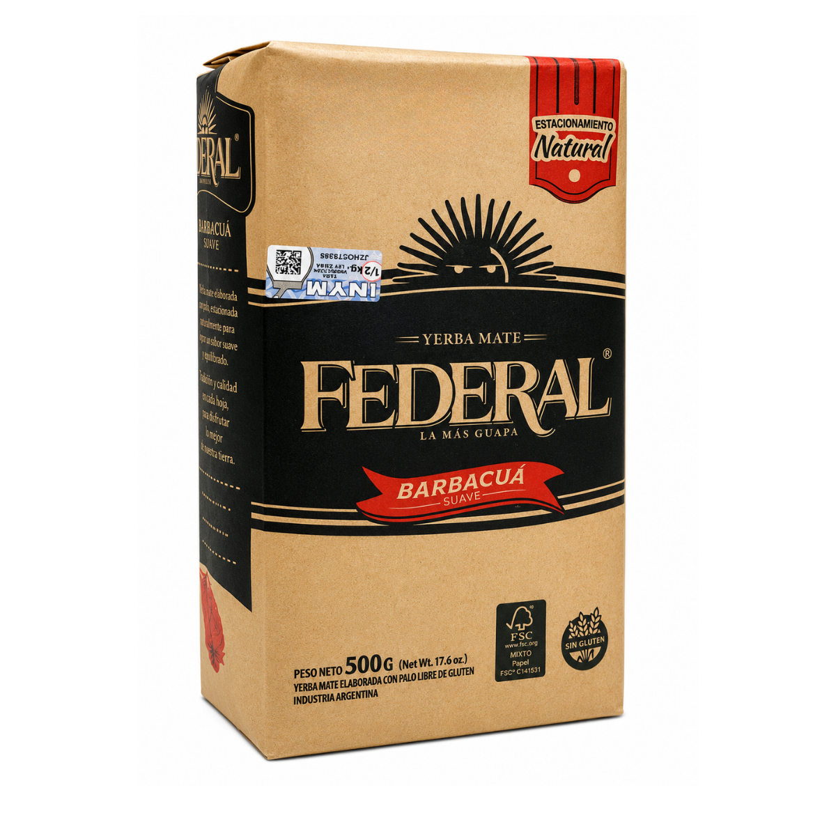 Yerba Mate Federal Barbacuá Suave  500g
