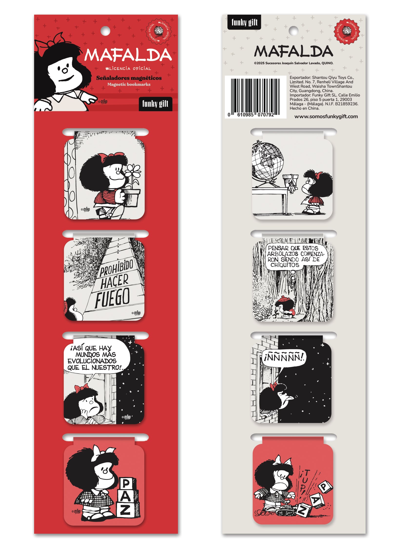 Pack de marcapáginas magnéticos Mafalda