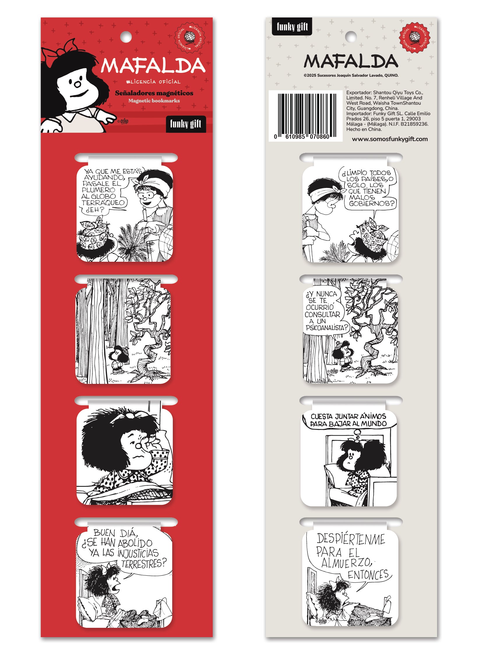 Pack de marcapáginas magnéticos Mafalda