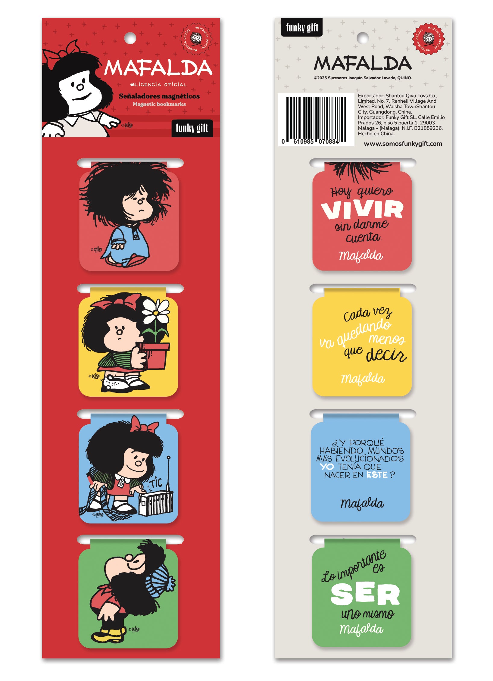 Pack de marcapáginas magnéticos Mafalda
