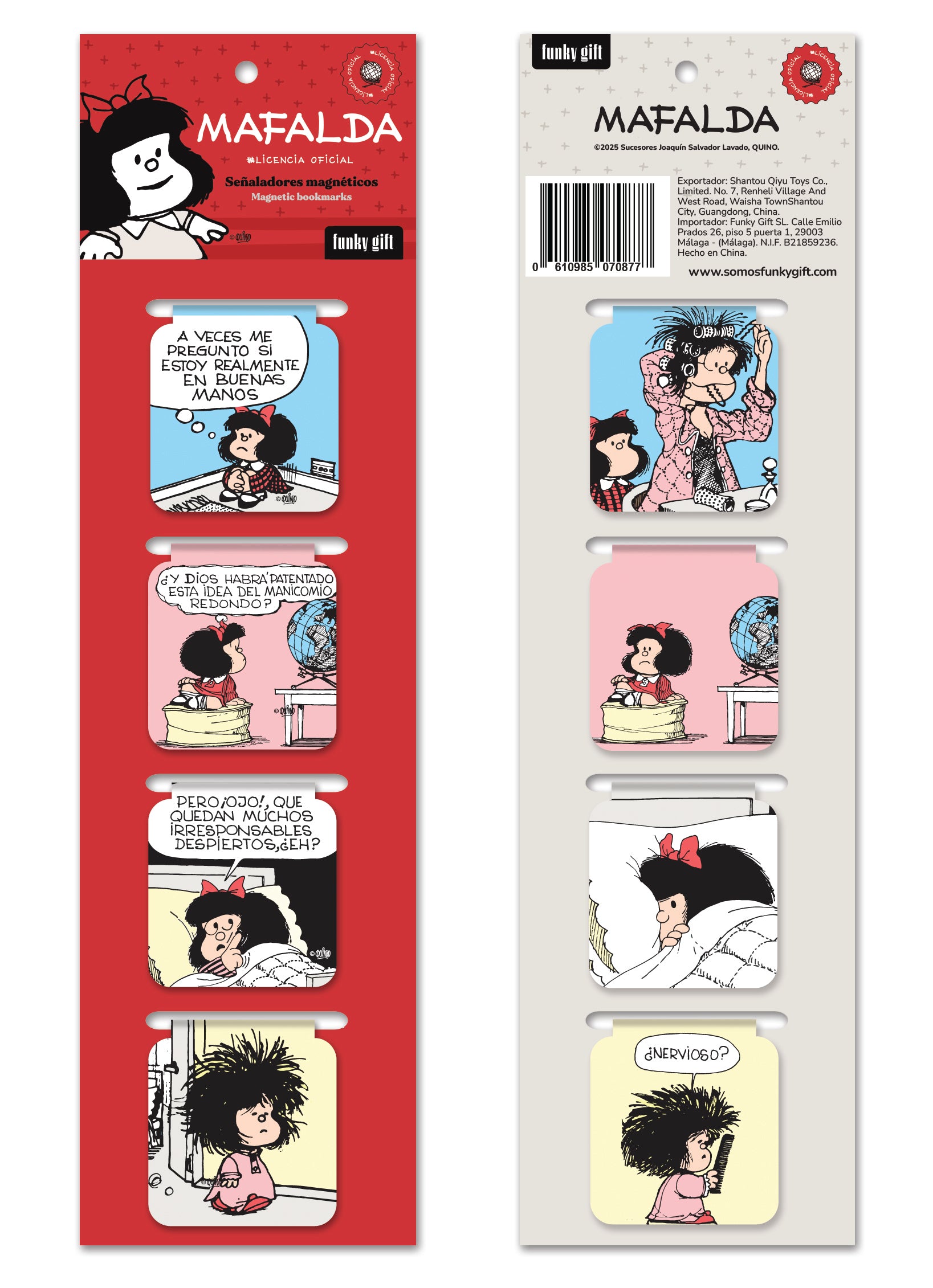 Pack de marcapáginas magnéticos Mafalda