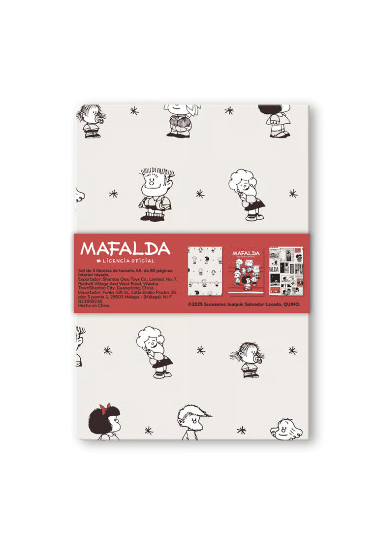 Pack de 3 libretas de Mafalda