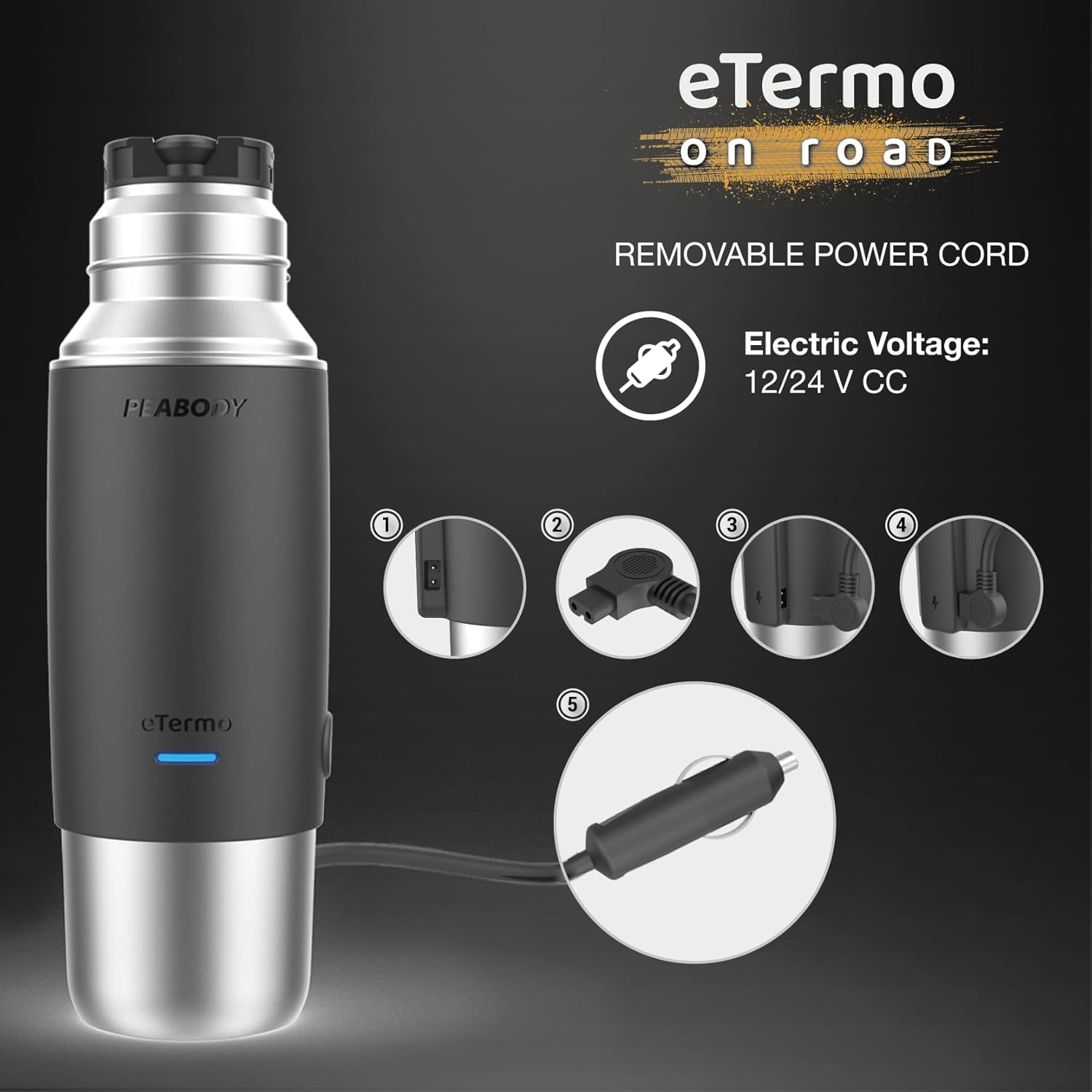 E-Termo Peabody Acero Inoxidable 500ml para automóvil