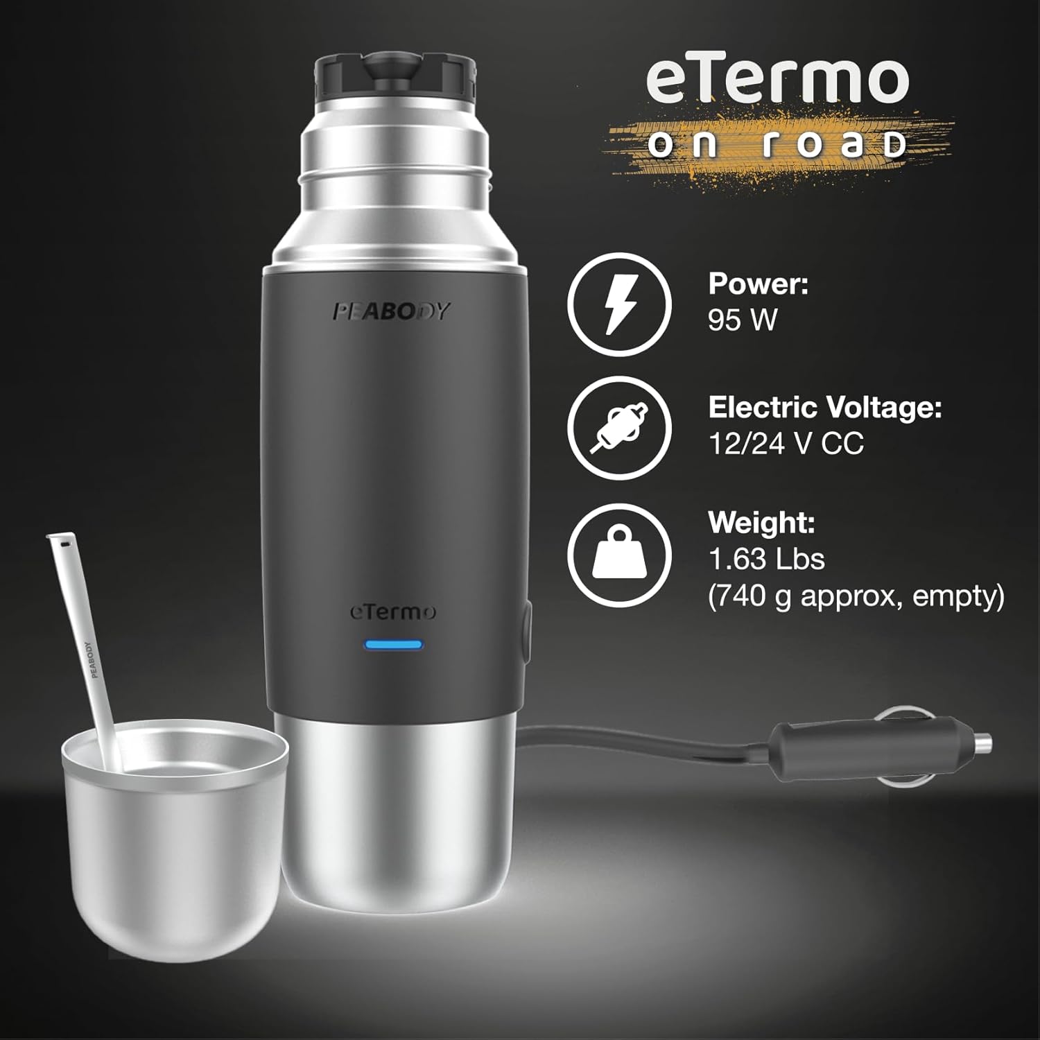 E-Termo Peabody Acero Inoxidable 500ml para automóvil