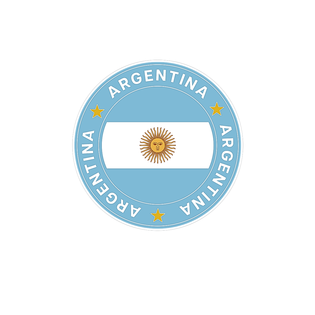 Pegatina Bandera Argentina Redonda