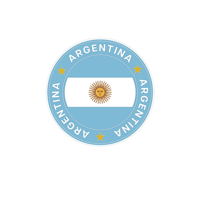 Pegatina Bandera Argentina Redonda
