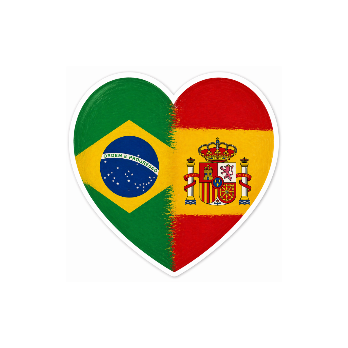 Pegatina Bandera España-Brasil