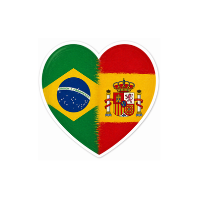 Pegatina Bandera España-Brasil