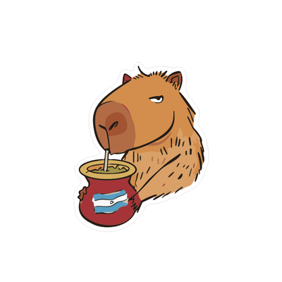 Pegatina Carpincho tomando Mate