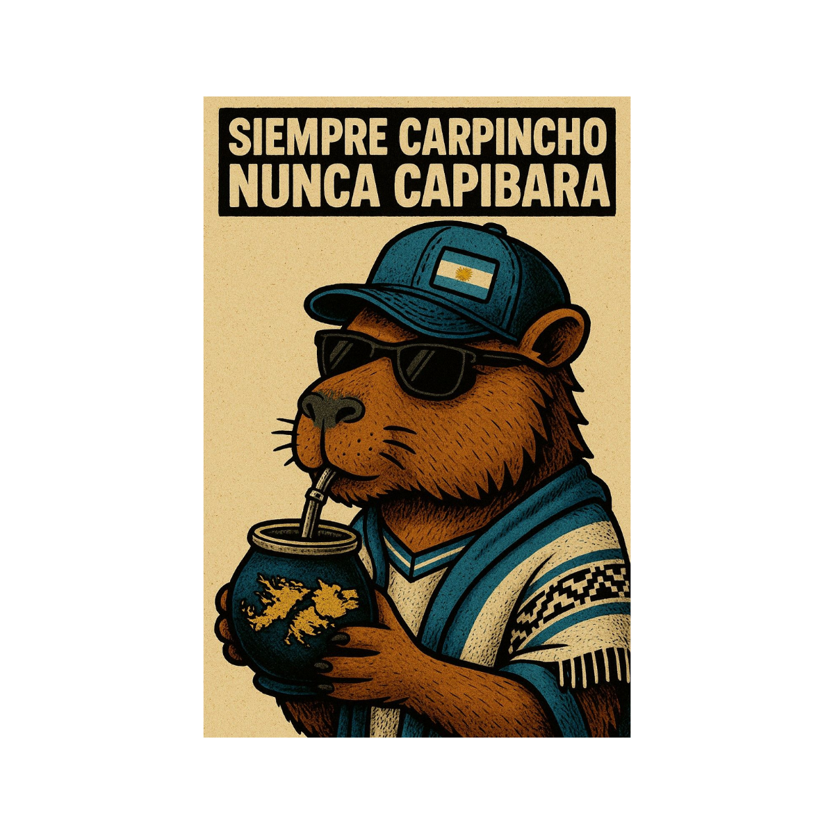 Pegatina "Siempre Carpincho, Nunca Capibara"