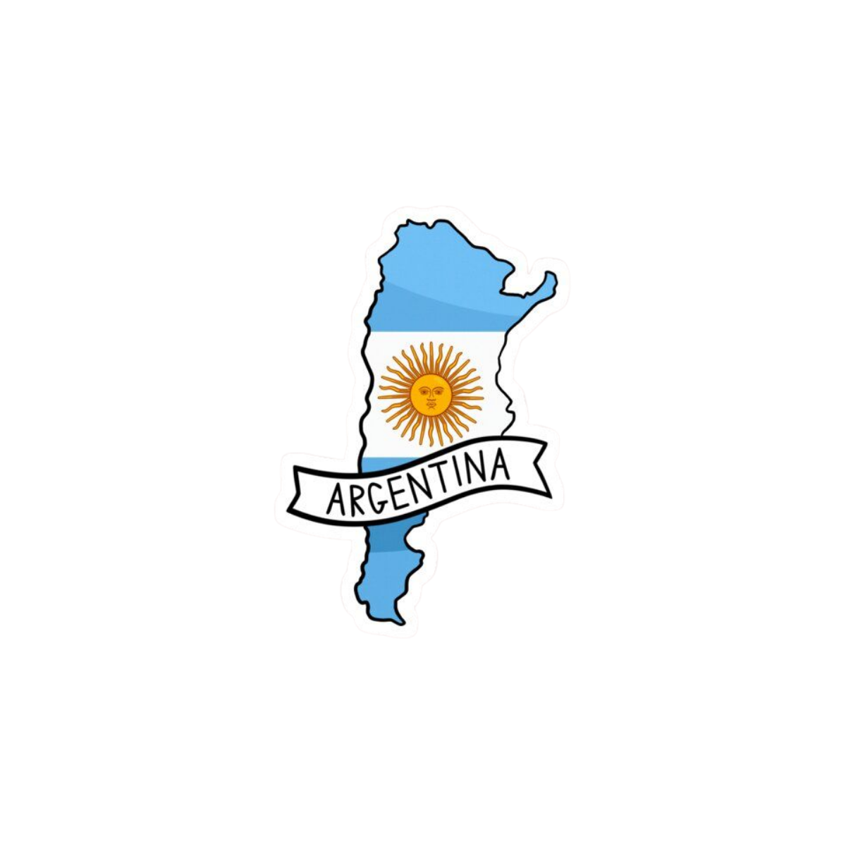 Pegatina Mapa con Bandera Argentina