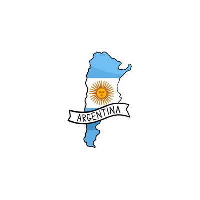 Pegatina Mapa con Bandera Argentina