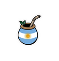 Pegatina Mate con la Bandera Argentina
