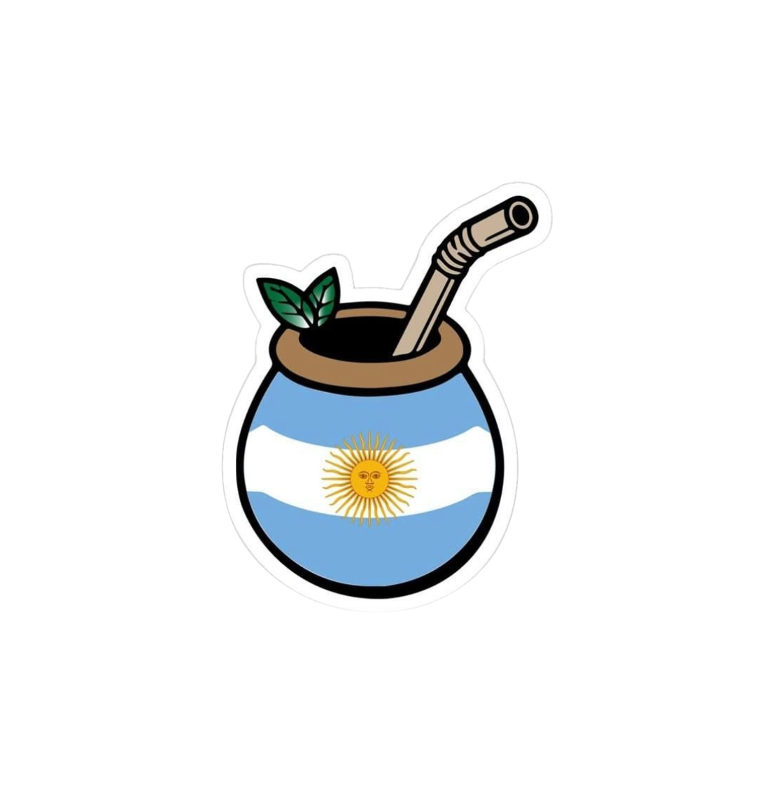 Pegatina Mate con la Bandera Argentina