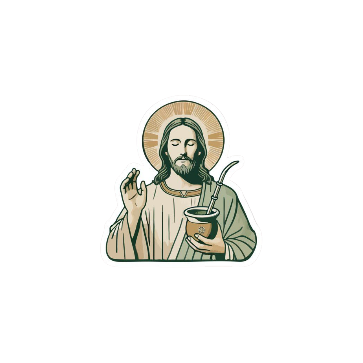 Pegatina Jesús con Mate