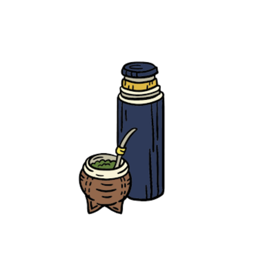 Pegatina Termo Azul con Mate