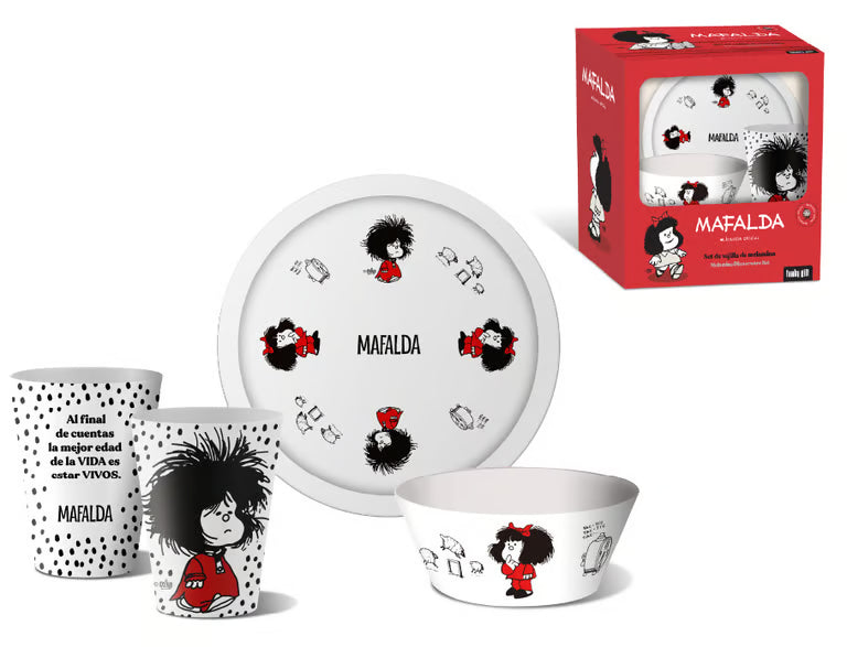 Set de vajilla infantil 3 piezas melamina Mafalda