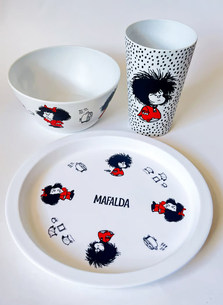 Set de vajilla infantil 3 piezas melamina Mafalda