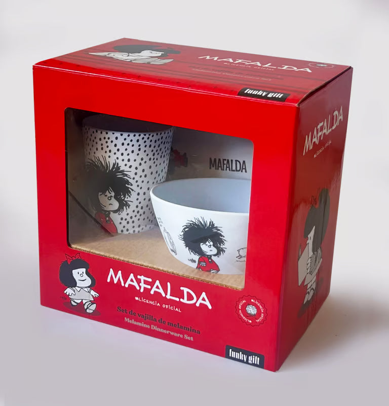Set de vajilla infantil 3 piezas melamina Mafalda