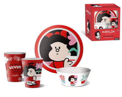 Set de vajilla infantil 3 piezas melamina Mafalda