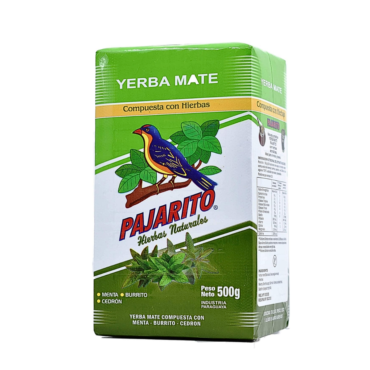 Yerba Mate Pajarito Compuesta Hierbas naturales 500g
