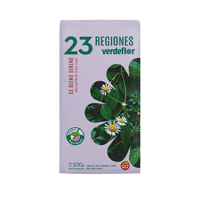 Yerba Mate Verdeflor 23 regiones blend sereno 500g